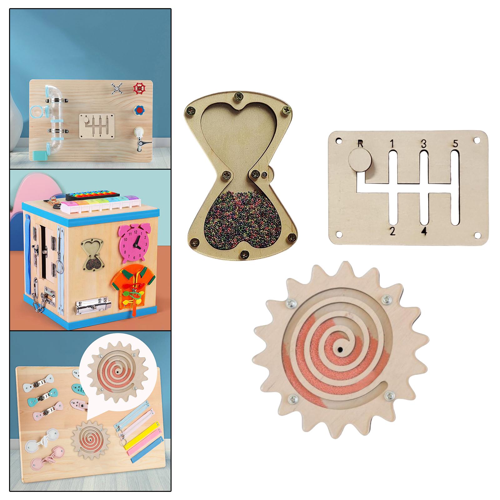 Montessori Wooden Busy Board Toddler - Montessori Aktivite Panosu Aksesuarı, Ahşap Duyusal