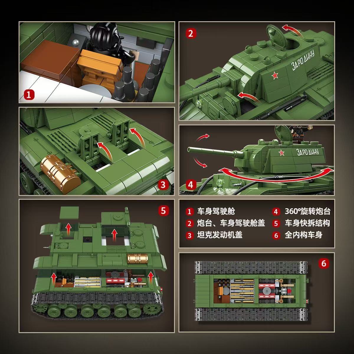 Askeri, II. Dünya Savaşı, Rus  - Lego Compatible Military Tank incelemesi ve fiyatı